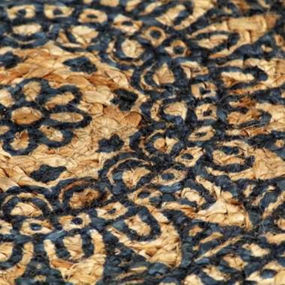 VidaXL Placemats 4 St Rond 38 Cm Jute Donkerblauw 4 VidaXL Placemats 4 St Rond 38 Cm Jute Donkerblauw - Afbeelding 2