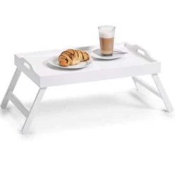 Zeller Dienblad - Op Poten - Inklapbaar - MDF - Wit - 56 X 35 Cm -Beroemde Servies Winkel 1000002089 0102