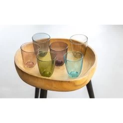 6x Stuks Gekleurde Waterglazen/drinkglazen Cosy Moments 310 Ml -Beroemde Servies Winkel 1000005279 0102