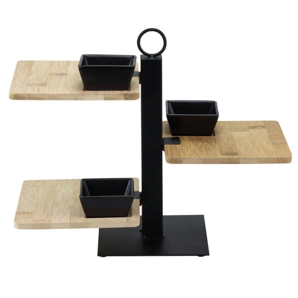 Maison Bleu Etagere Serveerplateau - 3 Laags - Bamboe - 14 X 26 Cm 4 Maison Bleu Etagere Serveerplateau - 3 Laags - Bamboe - 14 X 26 Cm - Afbeelding 2