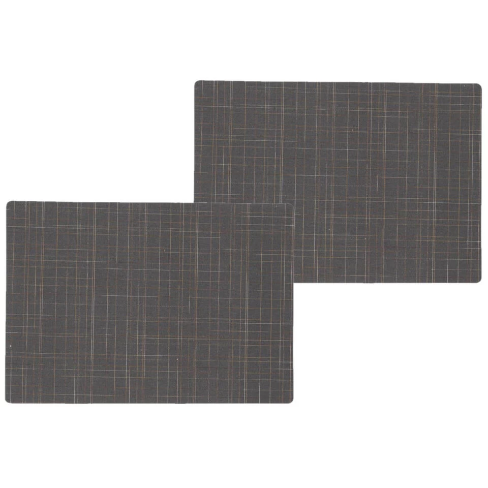 Wicotext Placemats - 4 Stuks - Liso - Grijs - 43 X 30 Cm 3 Wicotext Placemats - 4 Stuks - Liso - Grijs - 43 X 30 Cm