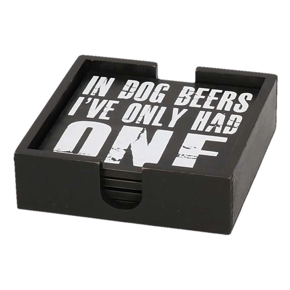 Merkloos Glazenonderzetters - 4 Stuks - In Houder - Zwart 3 Merkloos Glazenonderzetters - 4 Stuks - In Houder - Zwart