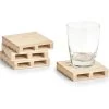 Zeller Glazenonderzetters - 4 Stuks - Hout - 10 Cm -Beroemde Servies Winkel 1000011004