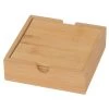 Merkloos 4x Bamboe Houten Glas Onderzetters Vierkant 10 Cm -Beroemde Servies Winkel 1000011008