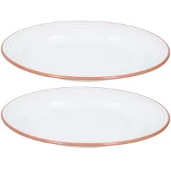 Jamie Oliver Dinerborden - 2 Stuks - Wit Met Oranje - Keramiek