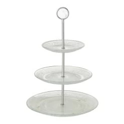 Merkloos Etagere - 3 Laags - Glas - 35 Cm