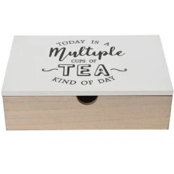 Excellent Houseware Theedoos - 6 Vakken - Hout - 24 X 16 Cm