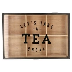 Merkloos Theedoos - Bruin - 6-vaks - Hout - 25 Cm -Beroemde Servies Winkel 1000012618 0101
