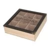 Excellent Houseware Theedoos - 9 Vakken - Hout - 24 X 24 Cm