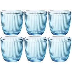 Bormioli Rocco Drinkglazen - 6x - Blauw - Tumbler Glas - 290 Ml
