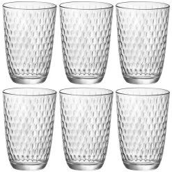 Bormioli Rocco Drinkglazen - Transparant - Glas - Relief - 390 Ml