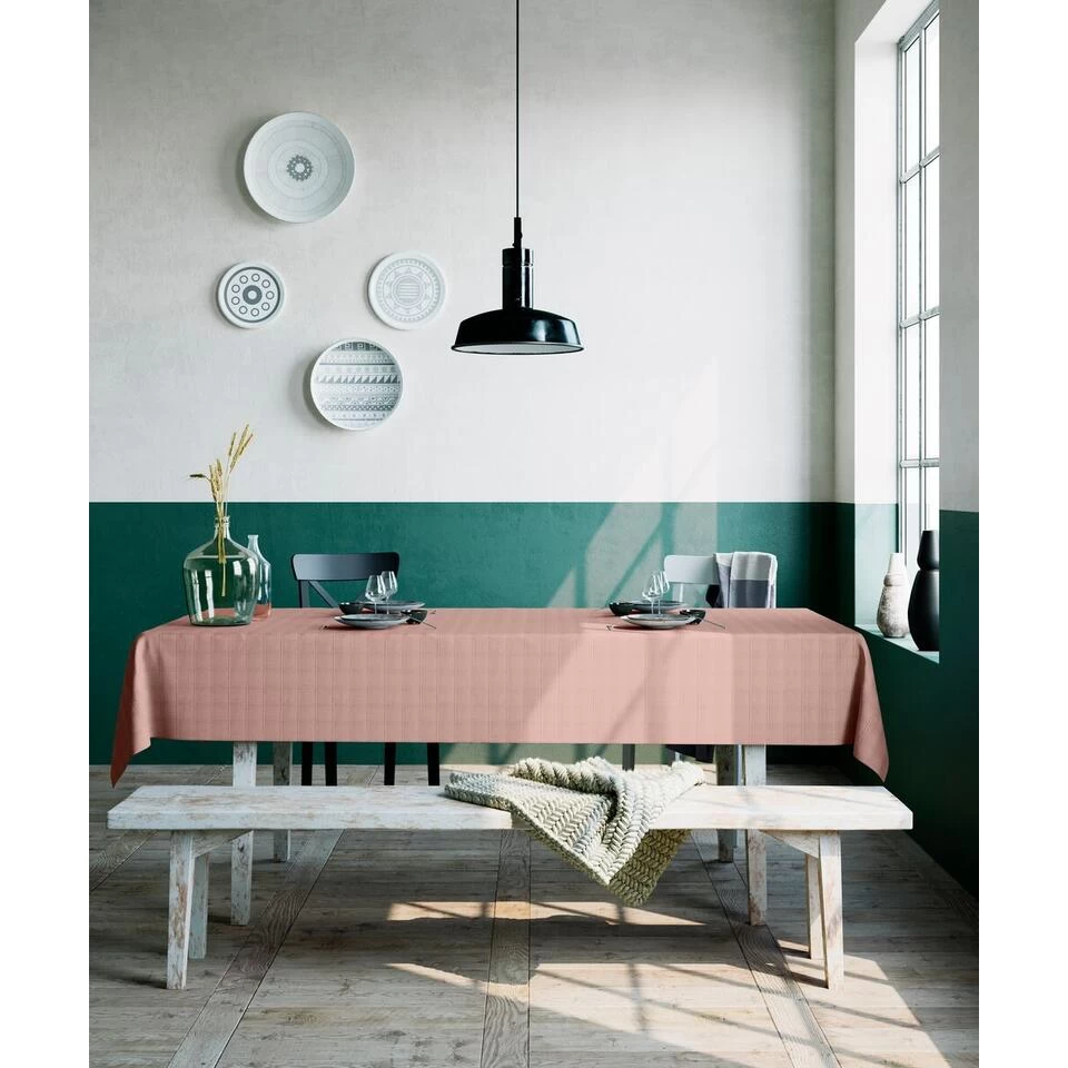 Mistral Home - Tafelkleed Gerecycleerd - 150x250 Cm - Roze 4 Mistral Home - Tafelkleed Gerecycleerd - 150x250 Cm - Roze - Afbeelding 2