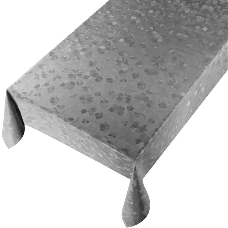 Bellatio Design Tafelzeil - Donkergrijs - Bloemen Print - 140 X 175 Cm 3 Bellatio Design Tafelzeil - Donkergrijs - Bloemen Print - 140 X 175 Cm
