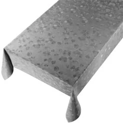 Bellatio Design Tafelzeil - Donkergrijs - Bloemen Print - 140 X 245 Cm