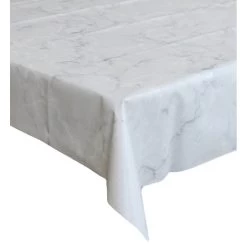 Bellatio Design Tafelzeil - Lichtgrijs - Marmer Look - 140 X 250 Cm