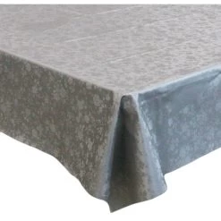 Bellatio Design Tafelzeil - Zilver - Bloemen Print - 140 X 250 Cm