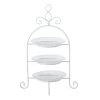 Etagere - 3-laags - Wit - Metaal En Glas - 30 X 32 Cm