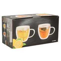 Merkloos Bellatio Design Theeglazen - Dubbelwandig - 2 Stuks - 240 Ml -Beroemde Servies Winkel 1000014500 0101