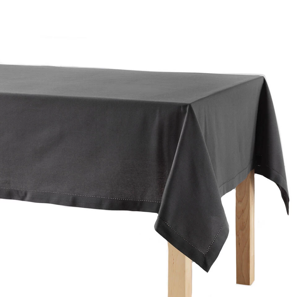Wicotex Tafellaken - Antraciet Grijs - Katoen - 140 X 240 Cm 3 Wicotex Tafellaken - Antraciet Grijs - Katoen - 140 X 240 Cm