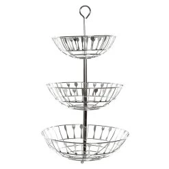 Items Fruitschaal - Etagere - 3-laags - Zilver - Bestek Patroon