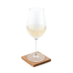 Merkloos Bellatio Design Glazenonderzetters - 4 Stuks - Bamboe - Met Houder -Beroemde Servies Winkel 1000017419 0103