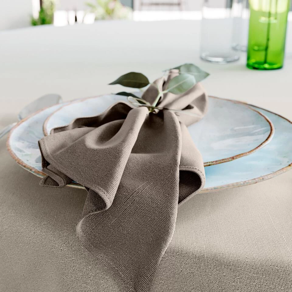 Mistral Home - Set Van 4 Servetten - 43x43 Cm - Bruin 4 Mistral Home - Set Van 4 Servetten - 43x43 Cm - Bruin - Afbeelding 2