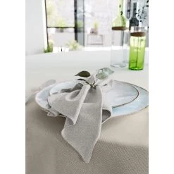 Mistral Home - Set Van 4 Servetten - Linnenlook - 43x43 Cm - Grijs -Beroemde Servies Winkel 1000020780 0107