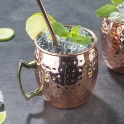 HI Set Van 2x Cocktailbekers/cocktailglazen Moscow Mule 500 Ml Met Drinkrietjes 8 HI Set Van 2x Cocktailbekers/cocktailglazen Moscow Mule 500 Ml Met Drinkrietjes -Beroemde Servies Winkel 1000021536 0102