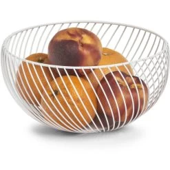 Zeller Fruitschaal - Wit - Metaal - 26 Cm -Beroemde Servies Winkel 1000029048 0101