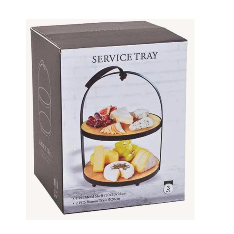 G. Wurm Etagere - 2-laags - Bamboe - B21 X H26 X D21 Cm 4 G. Wurm Etagere - 2-laags - Bamboe - B21 X H26 X D21 Cm - Afbeelding 2