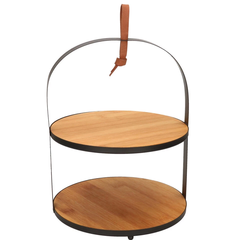 G. Wurm Etagere - 2-laags - Bamboe - B21 X H26 X D21 Cm 3 G. Wurm Etagere - 2-laags - Bamboe - B21 X H26 X D21 Cm