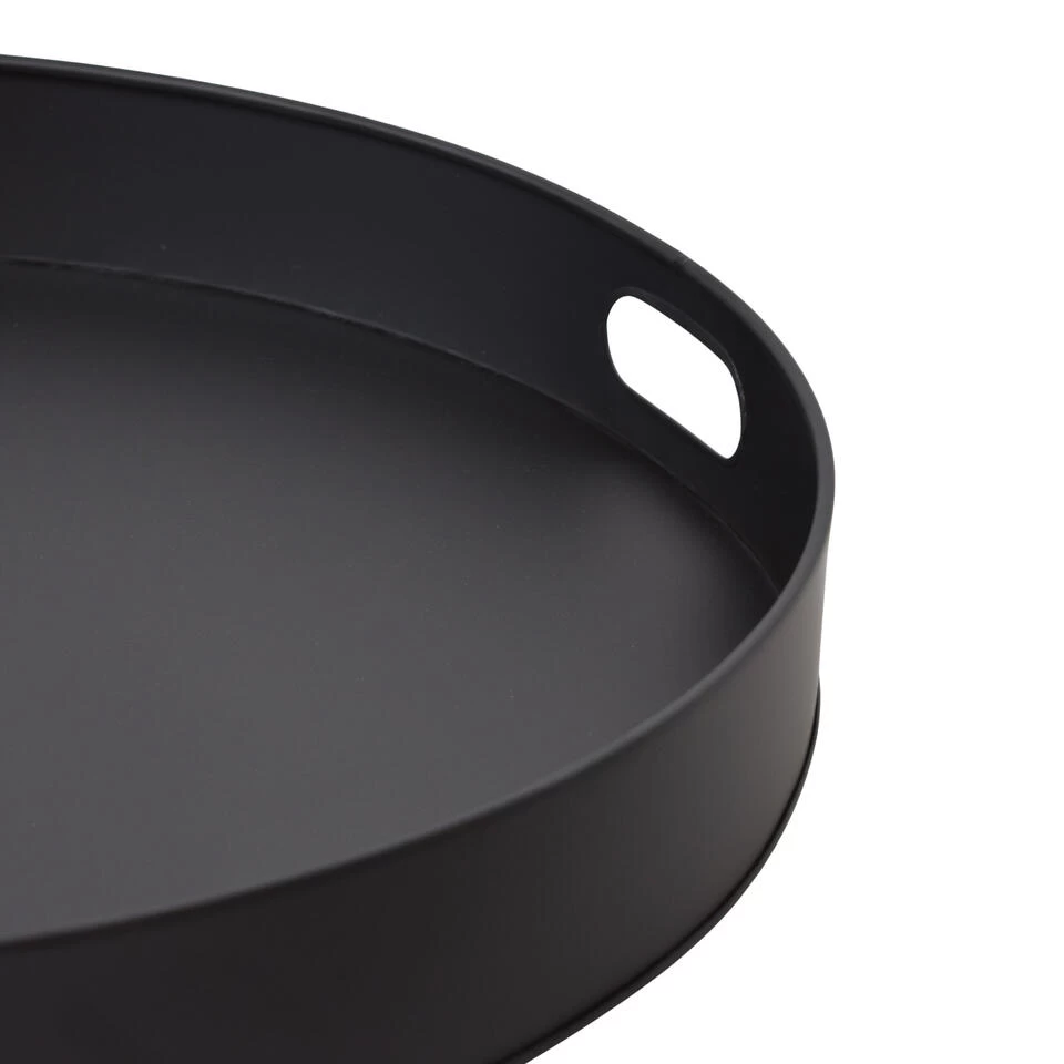 LOFT42 Tray Metalen Dienblad – Zwart – Ø60 Cm 4 LOFT42 Tray Metalen Dienblad – Zwart – Ø60 Cm - Afbeelding 2
