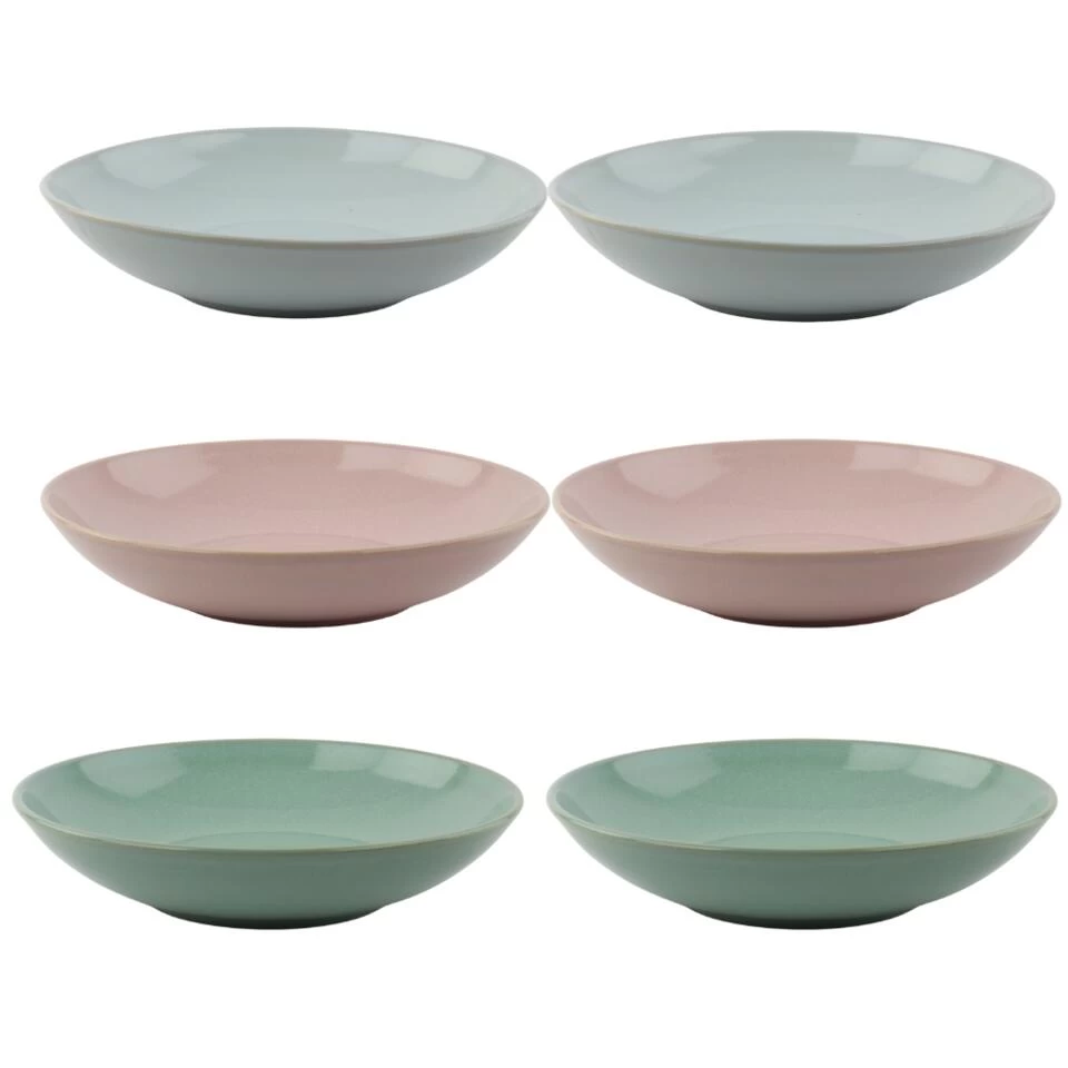 Orange85 Diepe Borden 6 Stuks Aardewerk 22 Cm Ovenbestendig Roze Blauw Groen 3 Orange85 Diepe Borden 6 Stuks Aardewerk 22 Cm Ovenbestendig Roze Blauw Groen