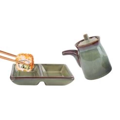 Orange85 Sushi Servies Set Met Sojasaus Kan En Schaaltje Groen -Beroemde Servies Winkel 1000033095 0110
