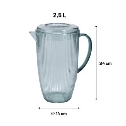 Orange85 Waterkan Kunststof Met Deksel Ribbel 2.5L -Beroemde Servies Winkel 1000033104 0110