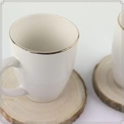 OTIX Mokken Set Wit Met Goud 200ml Porselein 6 Stuks DAISY -Beroemde Servies Winkel 1000033122 0110