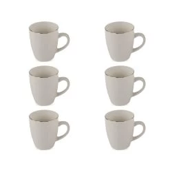 OTIX Mokken Set Wit Met Goud 200ml Porselein 6 Stuks DAISY