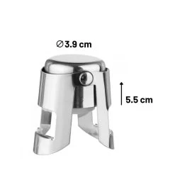 Orange85 Champagnestop Roestvrij Staal 3,9 X 3,7 X 5,5 Cm Zilver Champagnedop -Beroemde Servies Winkel 1000033141 0110