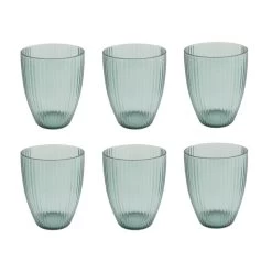 OTIX Waterglazen 6 Stuks Plastic Blauw Ribbel