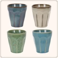 OTIX Cappuccino Kopjes 4 Stuks 250 Ml Porselein Hittebestendig Keuken -Beroemde Servies Winkel 1000033200 0101