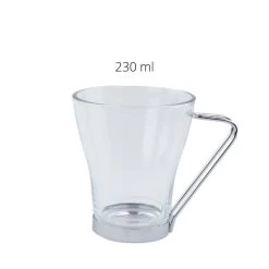 Orange85 Theeglazen Koffieglazen Met Oor 230 Ml 6 Stuks Transparant -Beroemde Servies Winkel 1000033206 0110