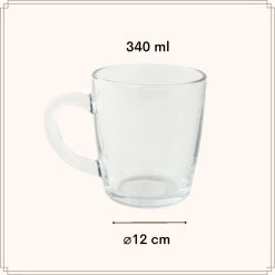 OTIX Theeglazen Met Oor Koffiemok 340ml Glas Hittebestendig Koffiemok 8 OTIX Theeglazen Met Oor Koffiemok 340ml Glas Hittebestendig Koffiemok -Beroemde Servies Winkel 1000033207 0110