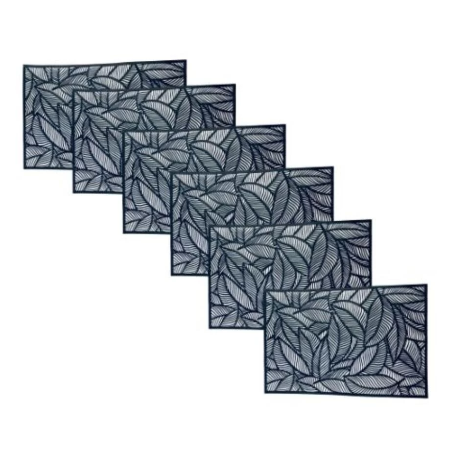 Orange85 Placemats Met Veren Set Van 4 Zwart 45x30x0.5 Cm PVC 5 Orange85 Placemats Met Veren Set Van 4 Zwart 45x30x0.5 Cm PVC - Afbeelding 3