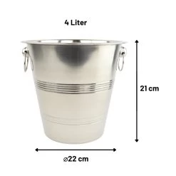 Orange85 Champagnekoeler Wijnkoeler RVS 4 Liter Luxe -Beroemde Servies Winkel 1000033227 0111