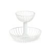 Zeller Fruitschaal - Metaal - 2-laags - Wit - 29 Cm -Beroemde Servies Winkel 1000037725