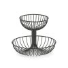 Zeller Fruitschaal - Metaal - 2-laags - Zwart - 32 Cm -Beroemde Servies Winkel 1000037726
