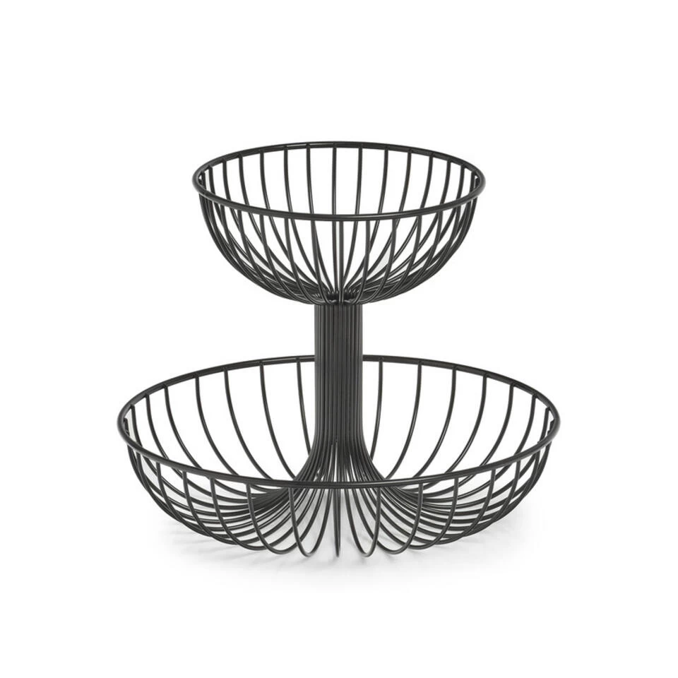 Zeller Fruitschaal - Metaal - 2-laags - Zwart - 32 Cm 3 Zeller Fruitschaal - Metaal - 2-laags - Zwart - 32 Cm