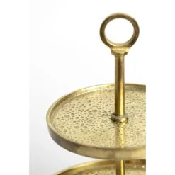 Etagère Lutek - Goud - 2 Laags -Beroemde Servies Winkel 1000038316 0110