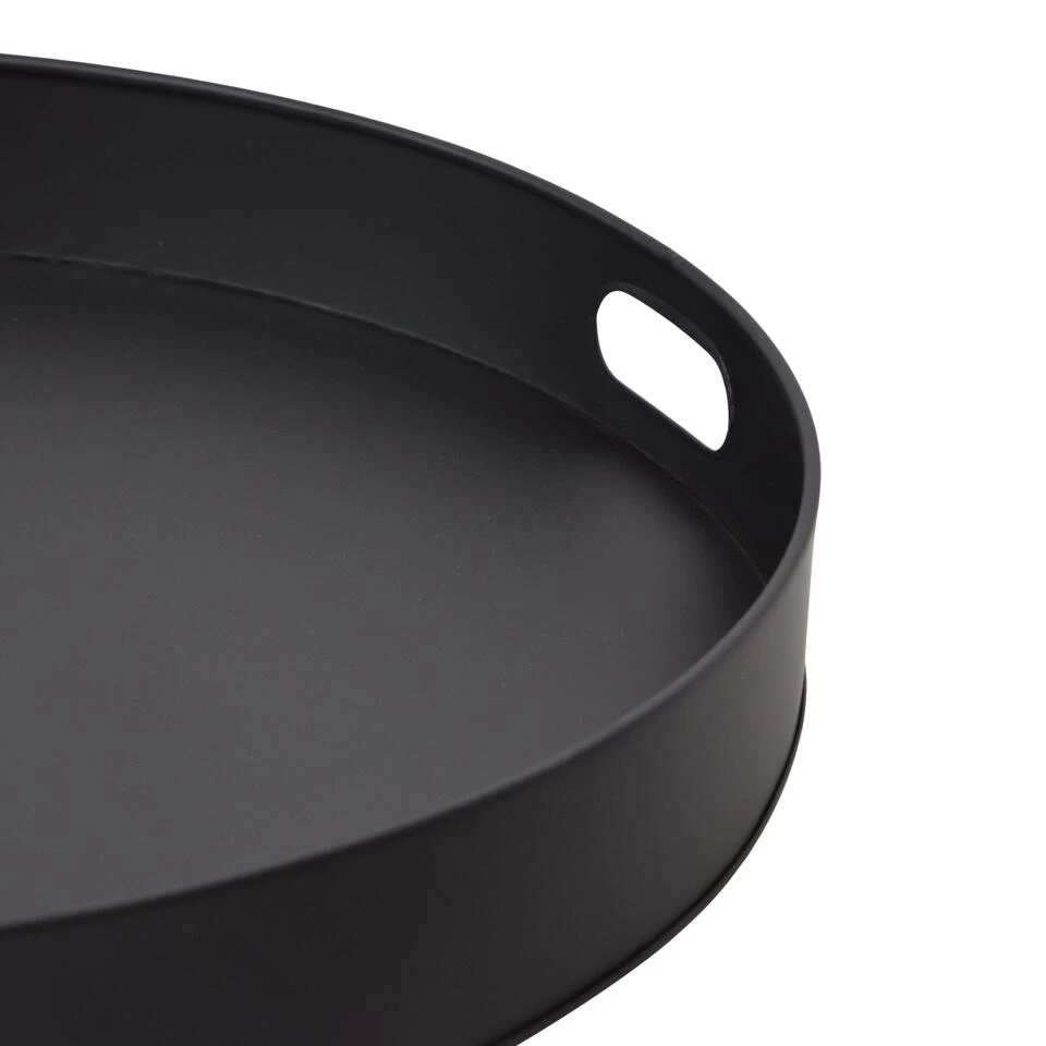 LOFT42 Tray Metalen Dienblad – Zwart – Ø40 Cm 4 LOFT42 Tray Metalen Dienblad – Zwart – Ø40 Cm - Afbeelding 2