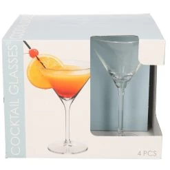 Merkloos Cocktailglazen - 4 Stuks - Glas - 260 Ml -Beroemde Servies Winkel 1000039312 0102